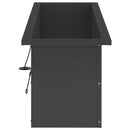 Plantekasse med LED Sort 30 x 100 x 30 cm Stål