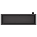 Plantekasse med LED 2 stk. Sort 30 × 100 × 30 cm Stål