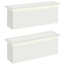 Plantekasse med LED 2 stk. Hvid 30 × 100 × 30 cm Stål