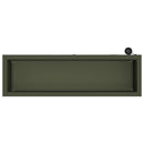 Plantekasse med LED Olivengrøn 30 × 100 × 30 cm Stål