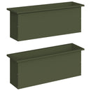 Plantekasse med LED 2 stk. Olivengrøn 30 × 100 × 30 cm Stål