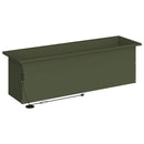 Plantekasse med LED 2 stk. Olivengrøn 30 × 100 × 30 cm Stål