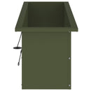 Plantekasse med LED 2 stk. Olivengrøn 30 × 100 × 30 cm Stål