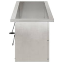 Plantekasse med LED Sølv 30 x 100 x 30 cm Rustfrit stål