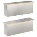 Plantekasse med LED 2 stk. Sølv 30 × 100 × 30 cm Rustfrit stål