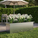 Plantekasse med LED Sølv 30 × 100 × 30 cm Galvaniseret stål
