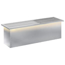 Plantekasse med LED Sølv 30 × 100 × 30 cm Galvaniseret stål