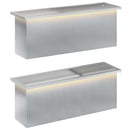 Plantekasse med LED 2 stk. Sølv 30 × 100 × 30 cm