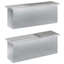 Plantekasse med LED 2 stk. Sølv 30 × 100 × 30 cm