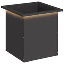 Plantekasse med LED Sort 40 x 40 x 40 cm Stål
