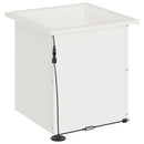 Plantekasse med LED 2 stk. Hvid 40 x 40 x 40 cm Stål