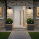Plantekasse med LED 2 stk. Antracit 40 x 40 x 40 cm Stål