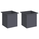Plantekasse med LED 2 stk. Antracit 40 x 40 x 40 cm Stål