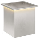 Plantekasse med LED Sølv 40 x 40 x 40 cm Rustfrit stål