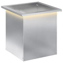 Plantekasse med LED Sølv 40 x 40 x 40 cm Galvaniseret stål
