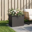 Plantekasse med LED Sort 40 x 60 x 40 cm Stål