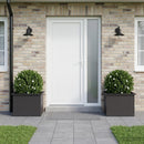 Plantekasse med LED 2 stk. Sort 40 × 60 × 40 cm Stål