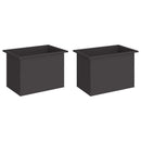 Plantekasse med LED 2 stk. Sort 40 × 60 × 40 cm Stål