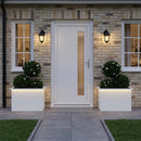 Plantekasse med LED 2 stk. Hvid 40 × 60 × 40 cm Stål
