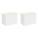 Plantekasse med LED 2 stk. Hvid 40 × 60 × 40 cm Stål