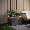 Plantekasse med LED Antracit 40 x 60 x 40 cm Stål