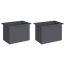 Plantekasse med LED 2 stk. Antracit 40 x 60 x 40 cm Stål