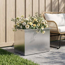 Plantekasse med LED Sølv 40 × 60 × 40 cm Galvaniseret stål
