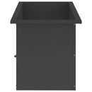 Plantekasse med LED Sort 40 x 80 x 40 cm Stål
