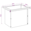 Plantekasse med LED 2 stk. Sort 40 x 80 x 40 cm Stål