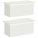 Plantekasse med LED 2 stk. Hvid 40 x 80 x 40 cm Stål