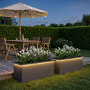 Plantekasse med LED 2 stk. Antracit 40 x 80 x 40 cm Stål