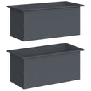 Plantekasse med LED 2 stk. Antracit 40 x 80 x 40 cm Stål
