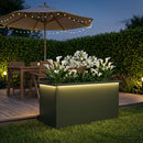 Plantekasse med LED Olivengrøn 40 x 80 x 40 cm Stål