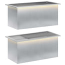 Plantekasse med LED 2 stk. Sølv 40 x 80 x 40 cm