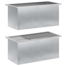 Plantekasse med LED 2 stk. Sølv 40 x 80 x 40 cm