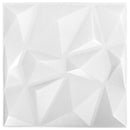 Vægpaneler 12 stk. 50 x 50 cm Diamond Hvid XPS Skum