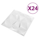 Vægpaneler 24 stk. 50 x 50 cm Diamond Hvid XPS Skum