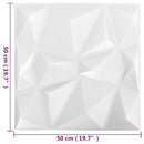 Vægpaneler 48 stk. 50 x 50 cm Diamond Hvid XPS Skum