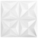 Vægpaneler 12 stk. 50 x 50 cm Origami Hvid XPS Skum