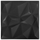 Vægpaneler 24 stk. 50 x 50 cm Diamond Sort XPS Skum