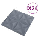 Vægpaneler 24 stk. 50 x 50 cm Origami Grå XPS Skum