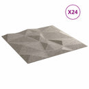 Vægpaneler 24 stk. 50 x 50 cm Betongrå XPS Skum