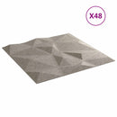 Vægpaneler 48 stk. 50 x 50 cm Betongrå XPS Skum