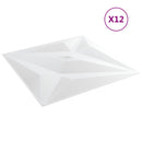 Vægpaneler 12 stk. 50 x 50 cm Hvid Star XPS Skum