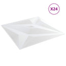 Vægpaneler 24 stk. 50 x 50 cm Hvid Star XPS Skum
