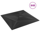 Vægpaneler 48 stk. 50 x 50 cm Sort Star XPS Skum