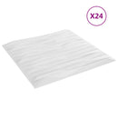 Vægpaneler 24 stk. 50 x 50 cm Hvid Sten XPS Skum