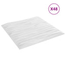 Vægpaneler 48 stk. 50 x 50 cm Hvid Sten XPS Skum