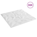 Vægpaneler 24 stk. 50 x 50 cm Hvid XPS Skum