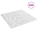 Vægpaneler 48 stk. 50 x 50 cm Hvid XPS Skum